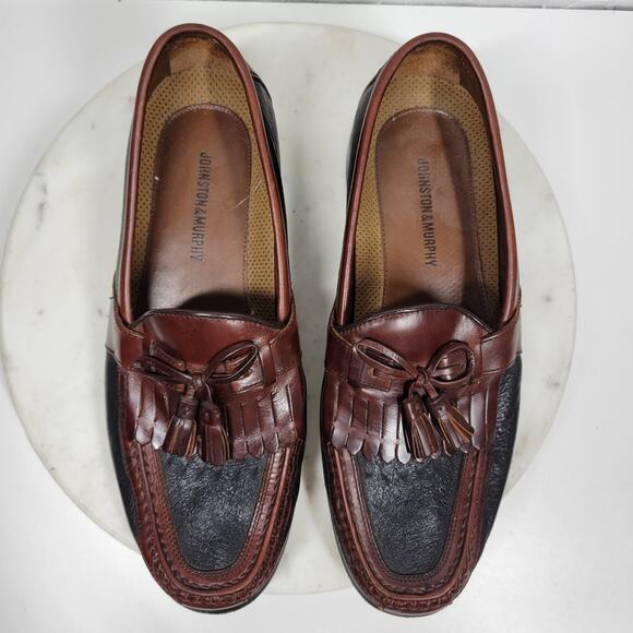 Johnston & Murphy Aragon II Kiltie Tassel Loafers Mens 11.5 Black Brown Leather main image 16